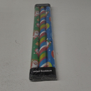 CAMKUZON Christmas Foil Wrapping Paper with Cut Lines for Kids Baby Women Men - 3 Rolls Dancing Santa, Colorful Stripe and Christmas Characters Design - Holiday Gift Wrap Bundle, 24 Inch X 12 Feet per Roll