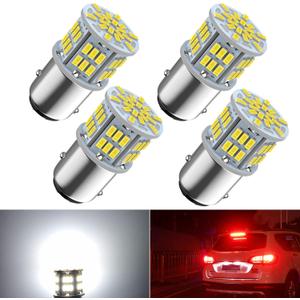 1157 Led Brake Light Bulb, 12V-24V 1157 7528 2357 2057 BAY15D LED Replacement Light Bulb for Brake Tail Light for Car RV Trailer Boat, 54SMD 3014 Chipset White light, 4PCS