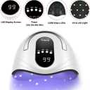 Sunrich UV Gel Nail Lamp 120W LED Nail Light Fast Dryer for Gel Polish Curing with 4 Timers Portable Handle Large Space Automatic Sensor (White)