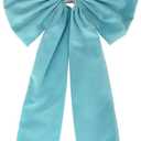 Meseey 36x18 Inches Extra-Large Christmas Tree Topper Bow Light Blue Velvet Ribbon Gift Bows for Christmas Home Decor, Outdoor Indoor Car Decoration