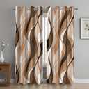 Brown Blackout Curtains, Abstract Ombre Grey and Brown Striped Window Curtains for Living Room Modern Room Darkening Grommet Curtains, 42x63 Inch, 2 Panels