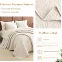 Masaca Oversized King Quilt 120x120,Wheat Oversized King Bedspread with Leaf Pattern,3 Piece Lightweight Ultra Soft Farmhouse California King Coverlet Set