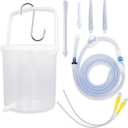 TopQuaFocus 2 Quart Enema Bucket Kit Anti-Backflow Coffee Enema BPA-Free Colon Cleansing Set with 6 Tips for Men Women Home Use, Premium Quality Coffee & Water Colon Cleanse Kit 2L Reusable