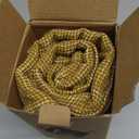 Kevin Textile Pack of 2, Star Faux Linen Decorative Square Throw Pillow Covers Set Cushion Case for Sofa Bedroom Car, 20x20 Inch, Honey Yellow