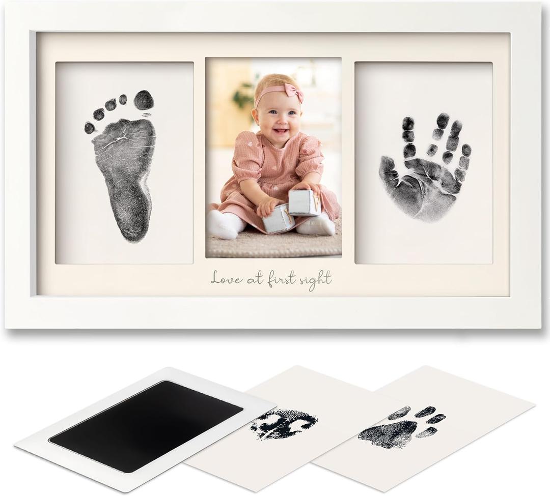 Inkless Baby Hand And Footprint Kit - Ink Pad for Baby Hand and Footprints,Dog Paw Print Kit,Dog Nose Print Kit,Clean Touch Newborn Print Kit,Baby Registry,Baby Shower Gifts,Girls,Boys (Alpine White)