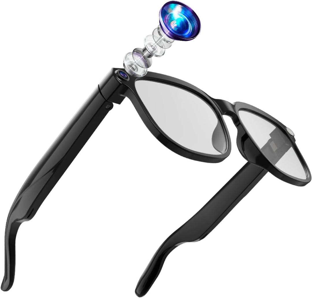 32GB AI Smart Glasses 4K HD Camera, 290mAh Battery, 8MP Anti-Shake Camera Glasses, Support Video Recording, Real-time Translation/GPT Lens Recognition, Photochromic Lens