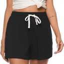 Women's Pajama Shorts, Super Soft Pj's Bottoms Stylish Lounge Shorts for Sleep Gym Running with Drawstring Pockets Size L