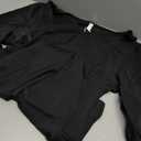 Funlingo 2026 Long Sleeve Shirts for Women Dressy Causal Clothes V Neck Chiffon Tunic Top Loose Trendy Work Business Blouses Black S