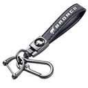 Genuine Leather Car Key Chain for Ford Bronco Keyring Keychain Accessories Family Present(Black)