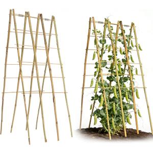 2 Pack 47''x18'' Bamboo Trellis for Climbing Plants Outdoor, Oltara A-Frame Foldable Garden Trellis for Cucumbers, Raised Beds, Tomatoes, Beans, Vegetables & Flowers Support