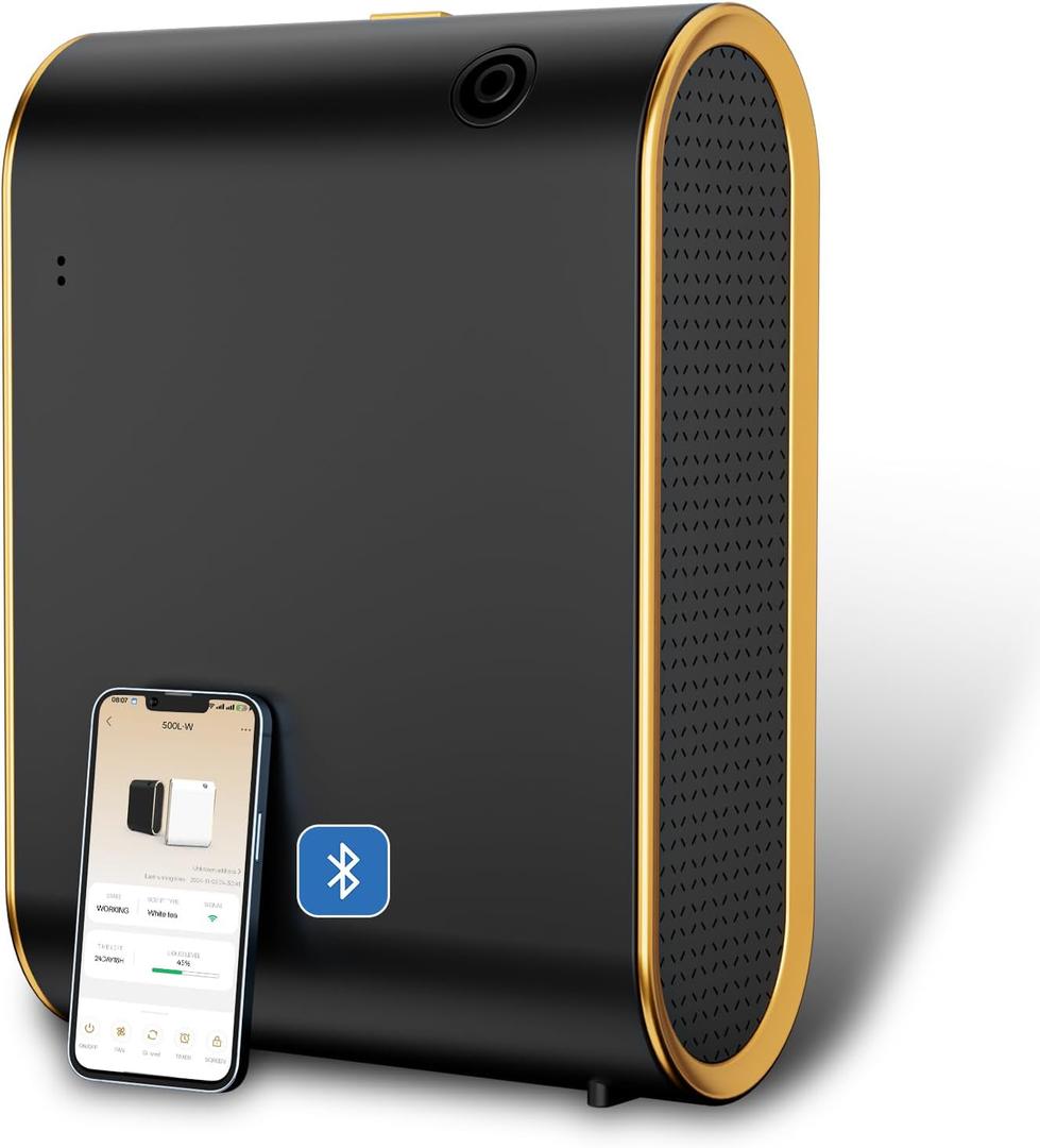 Smart Scent Air Machine for Home, 1500 Sq. Ft Hotel Collection Diffuser with Cold Air Tech, Whole House Fragrance & Low Noise, Bluetooth Scent Air Diffuser for Home, Hotel, Office, Spa(Black)