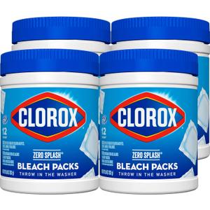 Clorox Zero Splash Bleach Packs - Laundry Pods, 4 Pack (8.9 Ounce (Pack of 4))