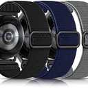 Lerobo Elastic Bands Compatible with Samsung Galaxy Watch 7 6 5 40mm 44mm/Watch 6 Classic 43mm 47mm/Watch 4 Classic Band 42mm 46mm/Active 2,3 Pack 20mm Soft Adjustable Nylon Breathable Sport Band