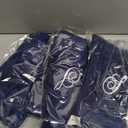 Creative Scents Navy Blue Monogrammed Towels with Initials - 4 Pack Super Absorbent Bathroom Fingertip Cotton Towel with Soft Velour Finish - Personalized Gift for Freinds & Family 11" x18 Initial S