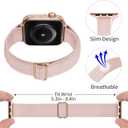 SICCIDEN Slim Stretchy Bands Compatible with Apple Watch Band 46mm/49mm/45mm/44mm/42mm, Women Elastics Nylon Thin Strap for iWatch Ultra SE 3/2/1 Series 11 10 9 8 7 6 5 4 3 2 1 (Pink Sand/Rose Gold)