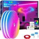 Cozylady 20Ft RGB LED Neon Rope Lights for Bedroom, 6m LED Strip Lamp with Double Sided Adhesive Tape, App/Remote Control Waterproof DIY Lights Decorate The Outdoor and Indoor of Your Home.