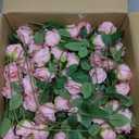 100pcs Artificial Roses in Bulk Fake Silk Roses with Stem Realistic Pink Roses for Home Wedding Centerpieces Party Decorations (100, Pink)
