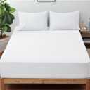 Shunjie.Home 100% Egyptian Cotton 400 Thread Count Queen Size Sateen Fitted Sheet Only, Deep Pocket for 15" Mattress, Luxuriously Soft, Durable, and Breathable Bed Linen for Ultimate Comfort (White)