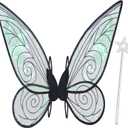 Fairy Wings for Adults,Butterfly Wings for Girls,Angel Wings,Fairy Costume for Women Halloween Dress Up Party Favor (Black)