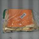 Yeaqee 50 Pack Metallic Gift Bags with Handle and Tissue Paper Gold Foil Thank You Bag for Graduation Wedding Groomsmen Bridal Baby Shower Gifts Holiday Party Favors 9x7x3.15'' (Orange)