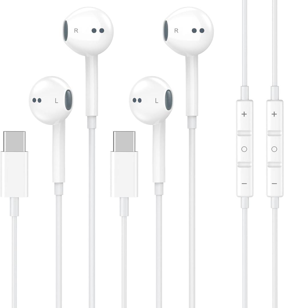 [Apple MFi Certified] USB C Headphones for iPhone 17 16 15, 1 Pack Wired Headphones USB C with Builtin Remote to Control Music, Phone Calls, and Volume for iPhone 17 16 15 Pro Max, Galaxy, Pixel