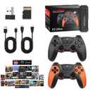 20000+ Games,2025 Retro Home Game Console Wireless Double Handle PSP Arcade Double TV Game Console Plug and Play Video Game Stick, HDMI Output TV(64G)