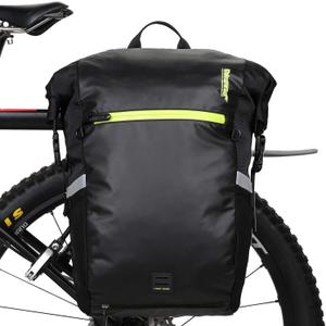 Rhinowalk Bike Bag Waterproof Pannier Bag Convertible - 2 in 1 Bicycle Saddle Bag Shoulder Bag Laptop Pannier Professional Cycling Accessories