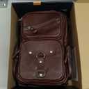 Genuine Leather Sling Bag for Men Large Crossbody Shoulder Bag Casual Sling Backpack Anti-Theft Travel Chest Purse (Dark Brown)