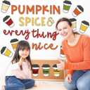 2 x AnyDesign 50Pcs Fall Letter Coffee Cup Cutouts with 100Pcs Glue Points Pumpkin Spice & Everything Nice Cardboard Cut-Outs Muticolor Coffee Cup Paper Cutting for Office Home Autumn Theme Party Decor