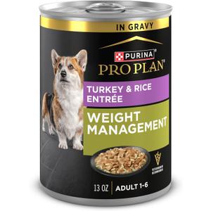 Purina Pro Plan Weight Management Wet Dog Food Turkey and Rice Entree in Gravy - (Pack of 12) 13 oz. Cans (EXP 09/30/27)