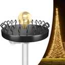 Christmas Tree Flag Pole Mega Topper Light Hook with Metal Hoop and Hanging Rope, Outdoor Telescoping Flagpole Tree Light Hooks Kit for Hanging Light Strings Xmas Lights Outdoor Decor