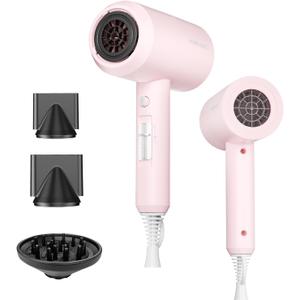 SHRATE Ionic Hair Dryer with Diffuser | Professional Blow Dryer for Curly, Frizzy & All Hair Types | Low Noise & Gentle for Sensitive Hair | Compact & Portable Design for Home, Travel, Women & Men