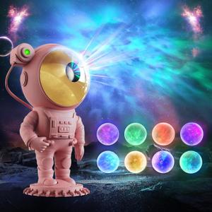 Astronaut Galaxy Star Projector Starry Night Light, Astronaut Projector with Nebula, Timer and Remote Control, Kids Room Decor Aesthetic, for Christmas, Birthdays, Valentine's Day (Pink)