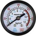 Air Compressor Pressure Gauge, 1/4 Thread Pressure Gauge 0-180 PSI/0-12 Bar Manometer