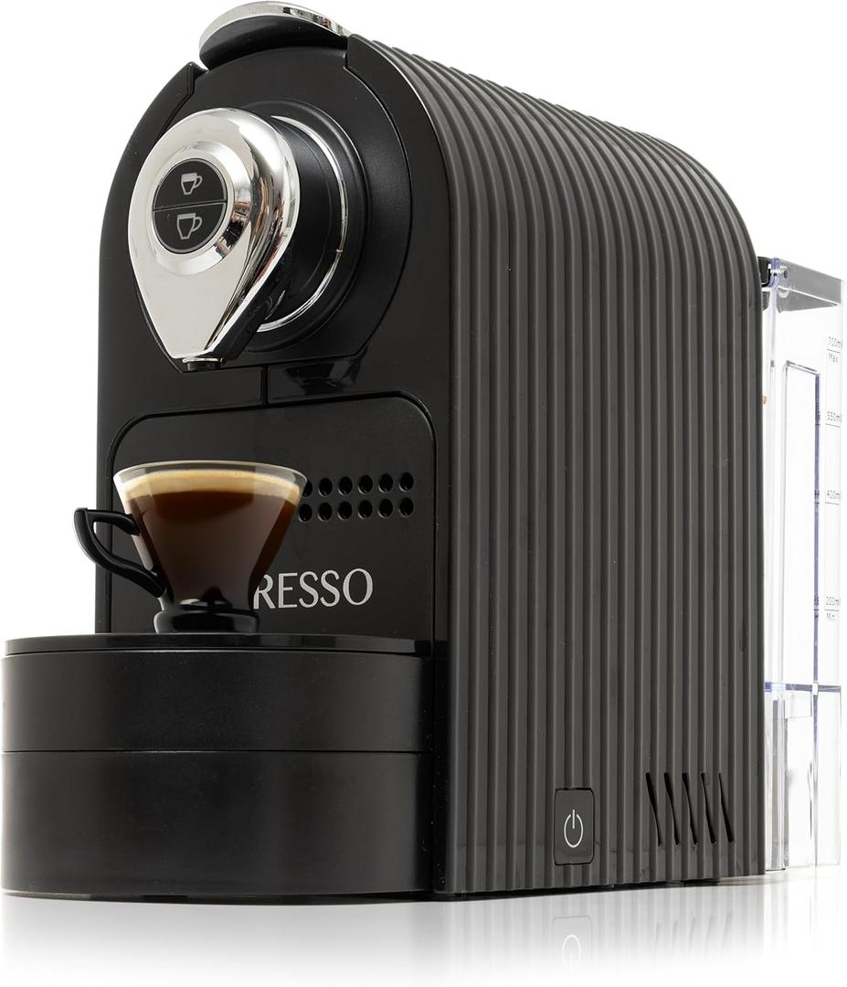 Mixpresso Black Espresso Coffee Machine  Compact 1400W Single Serve Coffee Maker Compatible with Nespresso OriginalLine Capsules, One-Touch Operation, 19-Bar Italian Pump, 27oz Water Tank