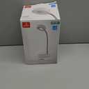 Globe Electric Energy Star Integrated LED Desk Lamp, Matte White, Chrome Gooseneck, 5 Watts, 250 Lumens 12646