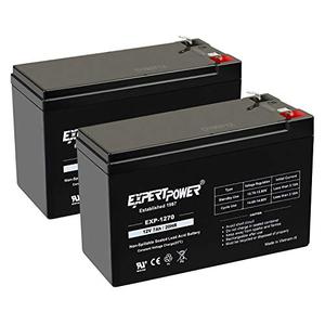 ExpertPower 12V 7Ah - SLA Rechargeable 12V Battery (Pack of 2) for Ride-On Toys, Alarm System, UPS, EPS, Feeder, Exit Sign, Small 12 Volt Battery for Kids Car, Sealed Lead Acid Fire Alarm Batteries