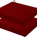 Outdoor Chair Cushions Set of 2, 18.5 x 16 Inch Patio Chair Cushions for Outdoor Furniture, Water Resistant Outdoor Patio Chair Cushions with Non-Slip Ties(Dark Red)