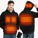 Unisex Heated Hoodie with 16000mAh Battery Pack, 7.4V Fast Heating, Pullover Heated Sweatshirt for Men and Women 2XL