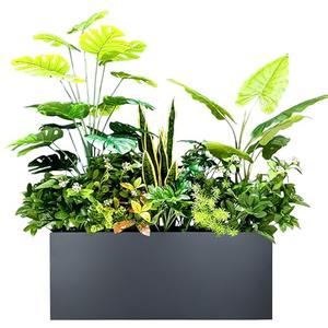 TISUWING Planter Box 15 * 15 * 38IN Large Metal Planter for Outdoor Plants Garden Decor Plant Stand Black