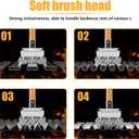 HOUSE AGAIN Grill Brush Bristle Free, 304 Stainless Steel Food-Grade Brush Head with Scraper, Safe BBQ Outdoor Grill Cleaning Brush Strong Barbecue Brush Cleaner Non Wire for Grill Grate/Wooden Handle