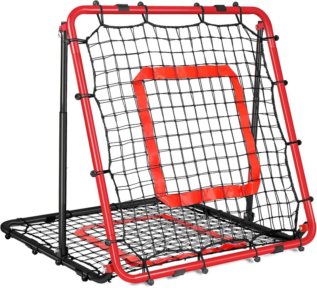 BaseGoal Baseball and Softball Rebounder Net,Baseball Rebounder,Volleyball Rebounder,Pitch Back Net,Multi-Sport Training Rebound Screen,with Pitching Target,Easy Adjustable Angles, 33.5x33.5"