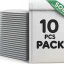 10 Pack 7x11 Inch Poly Bubble Mailers, White Padded Envelopes for Shipping, Self Sealing Waterproof Mailing Bags - Tear-Proof Cushioning, Lightweight Packaging for Business
