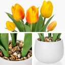 Hollyone Yellow Tulips Artificial Flowers in Vase Fake Tulips Silk Flowers Arrangements Faux Tulip Bulbs with Ceramic Pot Tulip Potted Plants Floral Bouquet for Home Decor Table Centerpiece Decoration