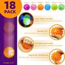 LED Light Up Bouncy Spiky Ball Flashing Squeaker Fidget Sensory Squeezy Antistress Toy, 18 Pcs 6 Color Blinking Squishy Stress Relief Massage Squeeze Balls for Adults Pets Play Or ADHD ADD Autism