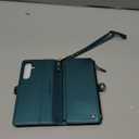 Defencase Compatible with Galaxy A16 5G Case Wallet with RFID Blocking Card Holder for Women Men, PU Leather Magnetic Snap Flip Zipper Strap Wallet Phone Case for Samsung Galaxy A16/ 5G, Blue Green