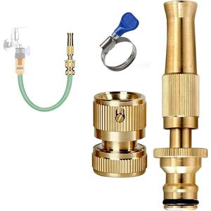 Cinagro Brass Water Spray Nozzle for 1/2" Hose Pipe for Gardening, Car Washer High Pressure Gun, Pressure Washer for Car, Water Gun, Water Pressure Gun for Car Wash, Bike Wash (with 1 Clamp)