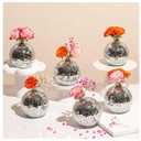 Disco Ball Vase for Centerpieces Disco Ball Planter for Flowers Silver Mirror Glass Disco Ball Decor for Table, Party, Wedding, Birthday, Home, or Bedroom(3.5" X 4")