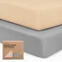 KeaBabies 2-Pack Organic Crib Sheets for Boys, Girls - 52x28 Fitted Crib Mattress Sheet Neutral, Breathable Jersey Cotton Cover for Baby Bed, Toddler Mattress, Soft & Cute Prints (Toasty)