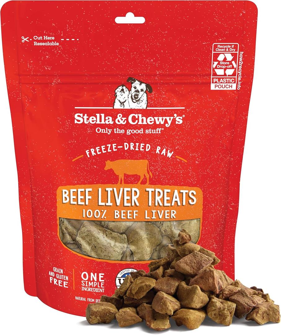 Stella & Chewy's Freeze-Dried Raw Beef Liver Dog Treats - Single Ingredient, No Additives - Premium Training Treats - Perfect For Picky Eaters - 3oz Bag (3 Ounce (Pack of 1))